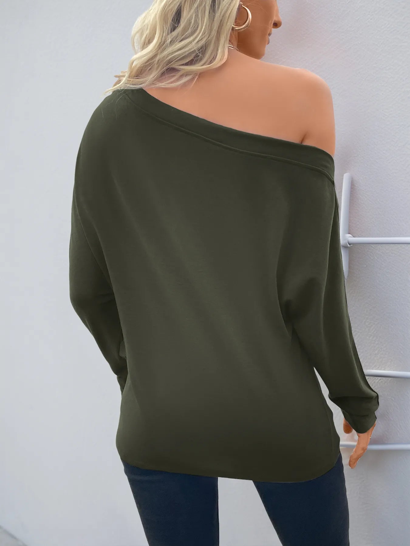 Trendsi Single Shoulder Long Sleeve T-Shirt