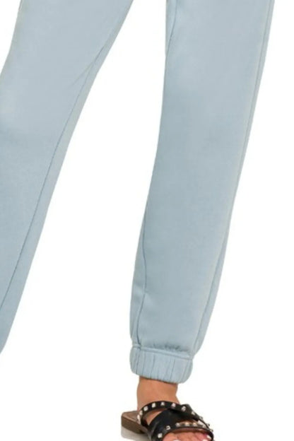 Zenana Fleece Jogger Sweatpants With Pockets Easy Apparels