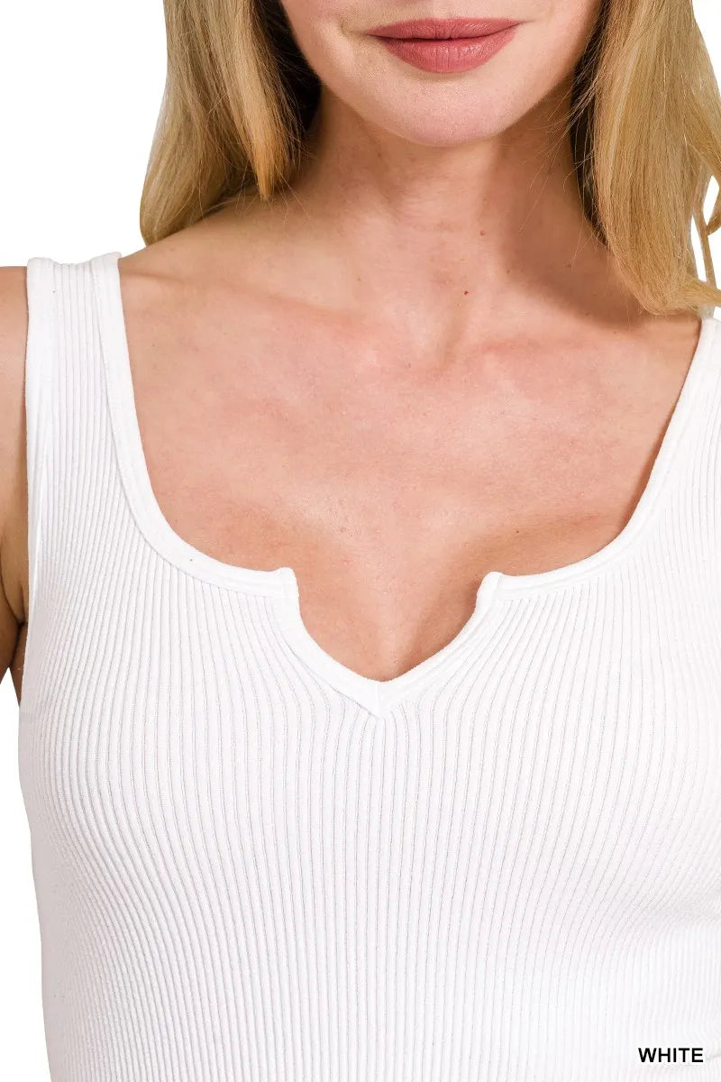 Trendsi Zenana Seamless Split Neck Bra Tank Top