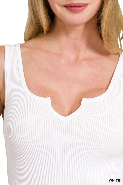 Trendsi Zenana Seamless Split Neck Bra Tank Top