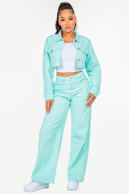 Trendsi American Bazi High Waist Distressed Wide Leg Jeans