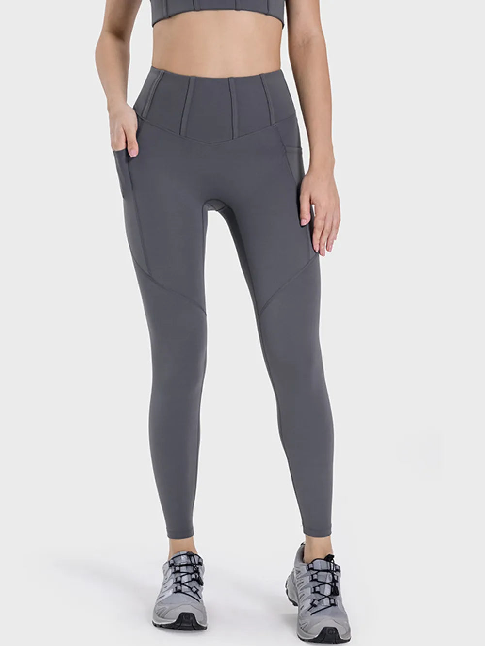 Millennia Pocketed High Waist Active Leggings Easy Apparels