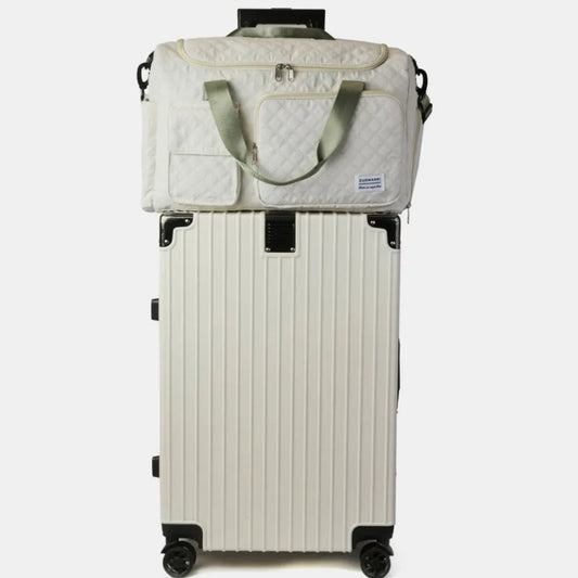 Oxford Cloth Multi Pockets Travel Bag White One Size Easy Apparels