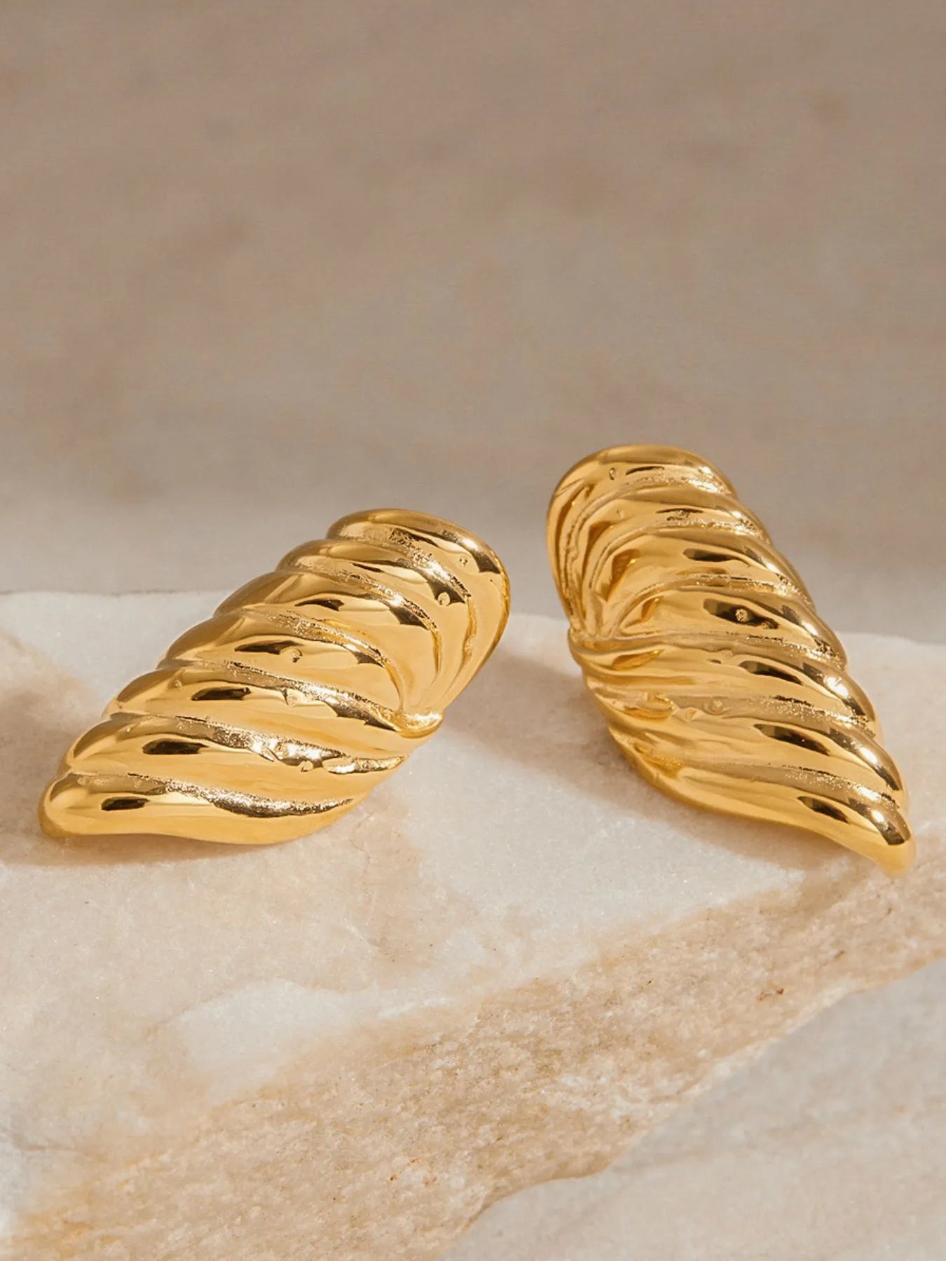 18K Gold-Plated Angel Wing Stud Earrings Easy Apparels