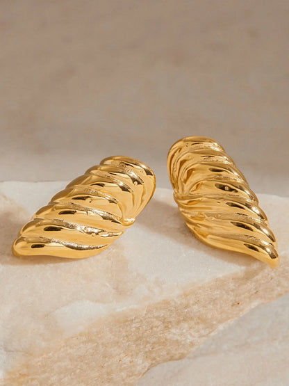 18K Gold-Plated Angel Wing Stud Earrings Easy Apparels