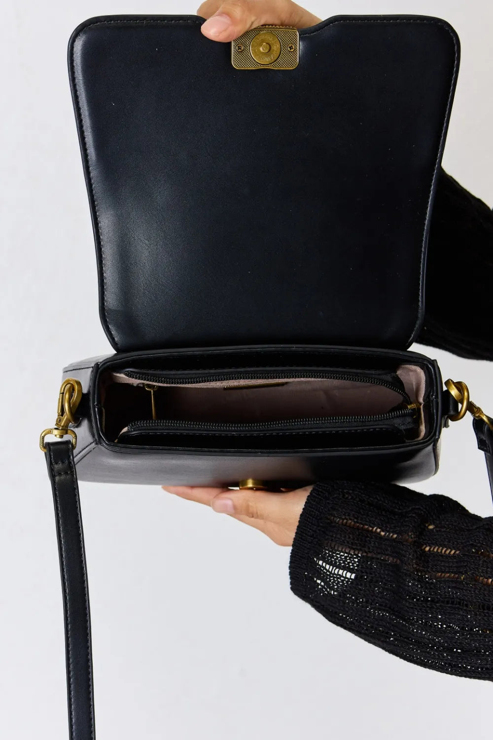 David Jones PU Leather Crossbody Bag Easy Apparels