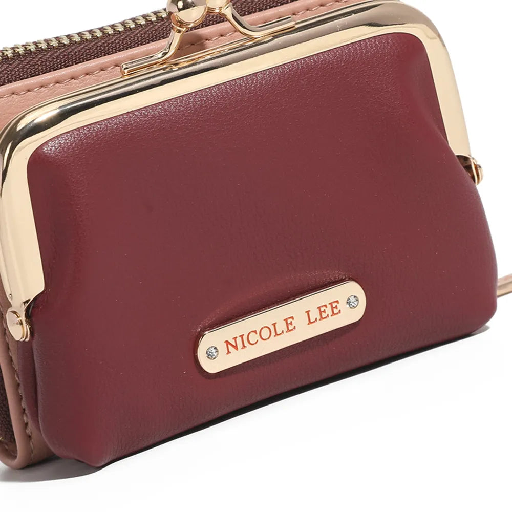 Nicole Lee USA Kiss-Lock Vegan Leather Mini Wallet Easy Apparels