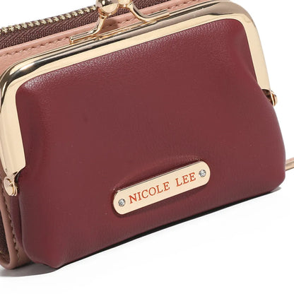 Nicole Lee USA Kiss-Lock Vegan Leather Mini Wallet Easy Apparels