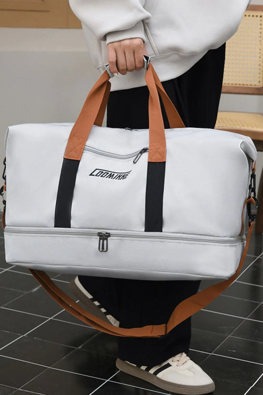Oxford Cloth Dry and Wet Separation Travel Bag Light Gray One Size Easy Apparels