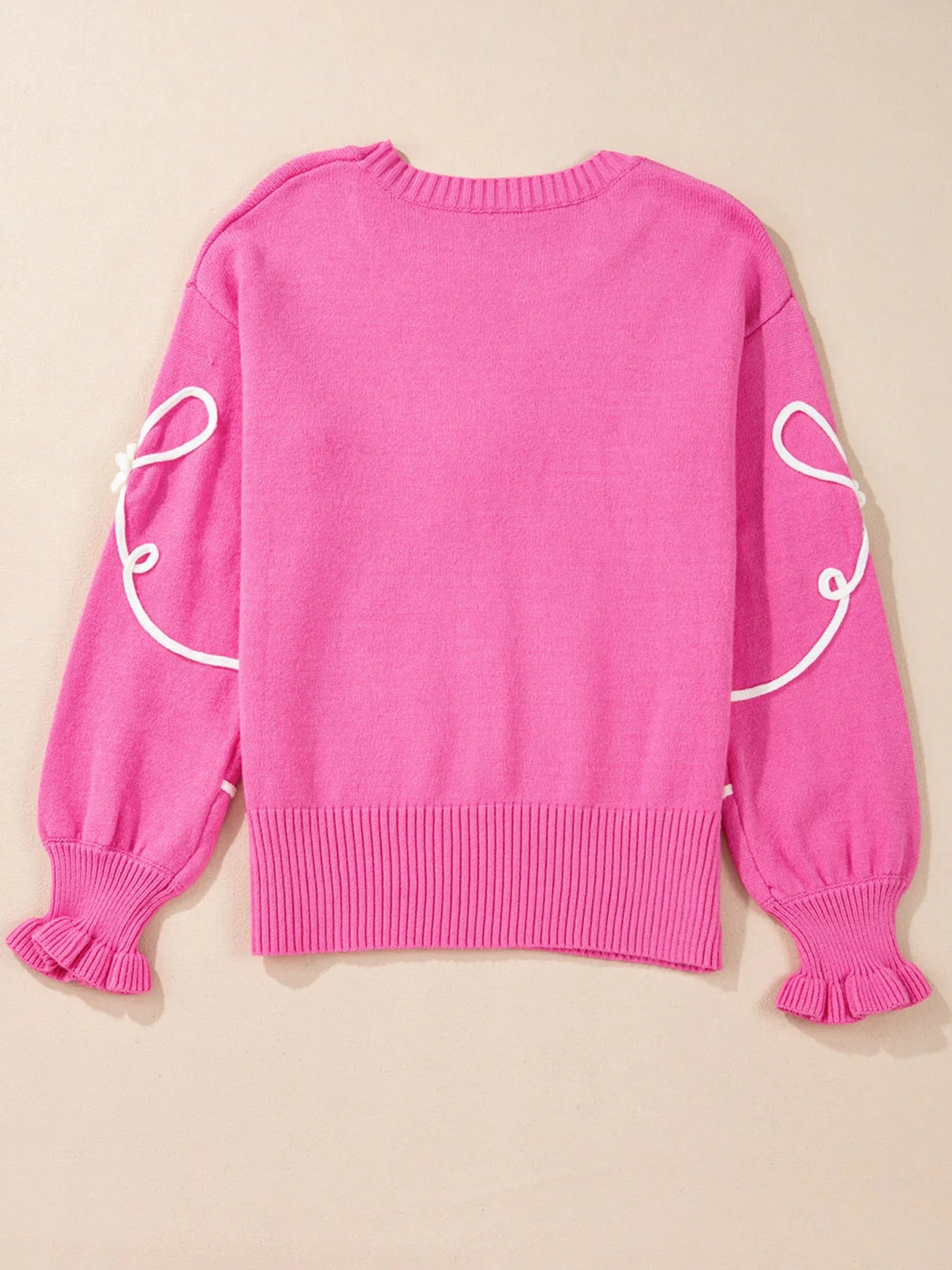 Trendsi Ribbed Hem Long Sleeve Sweater
