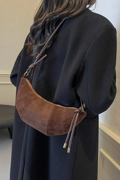 PU Leather Strap Suede Shoulder Bag Easy Apparels