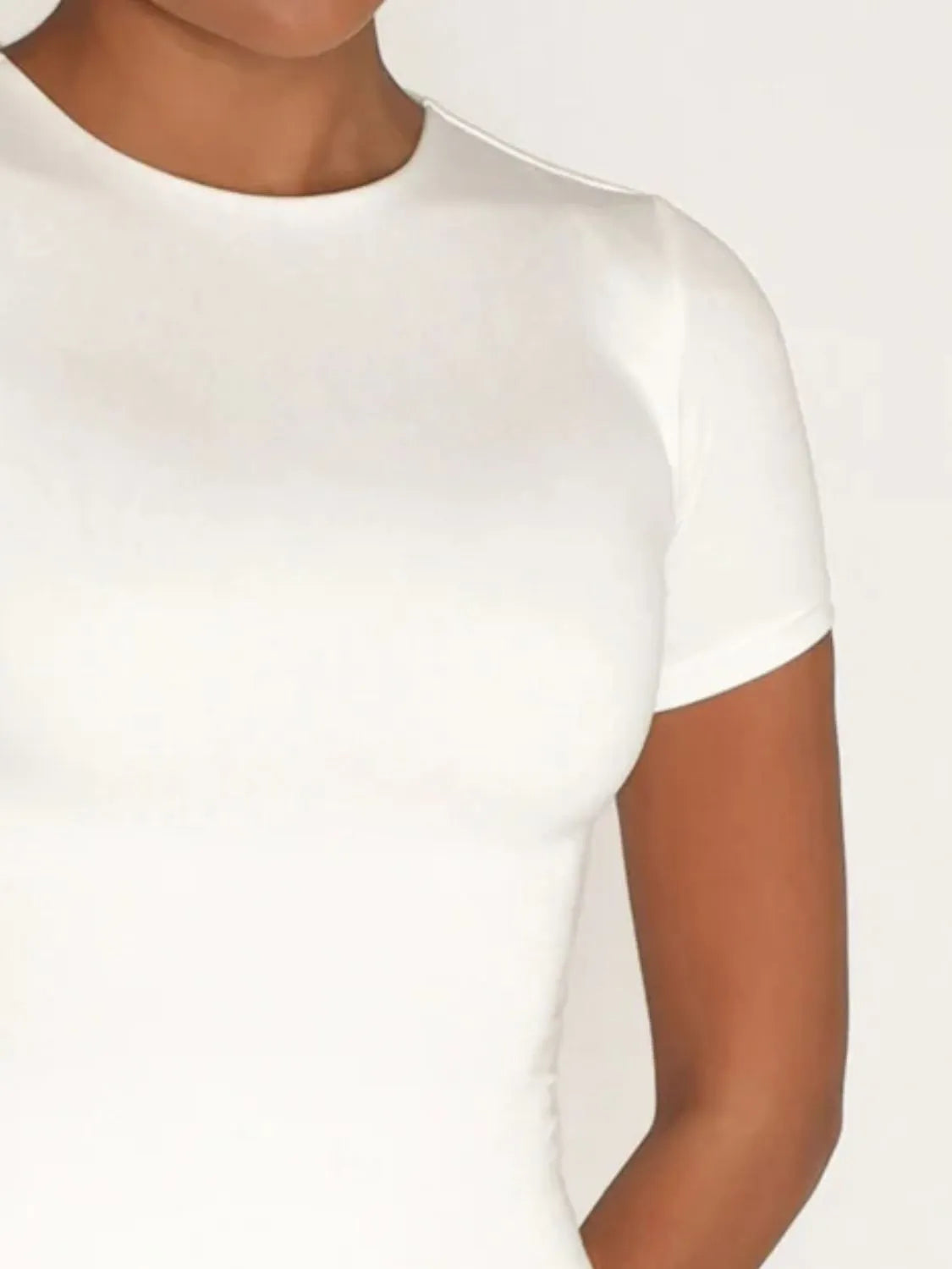 Round Neck Short Sleeve Swim Top Easy Apparels
