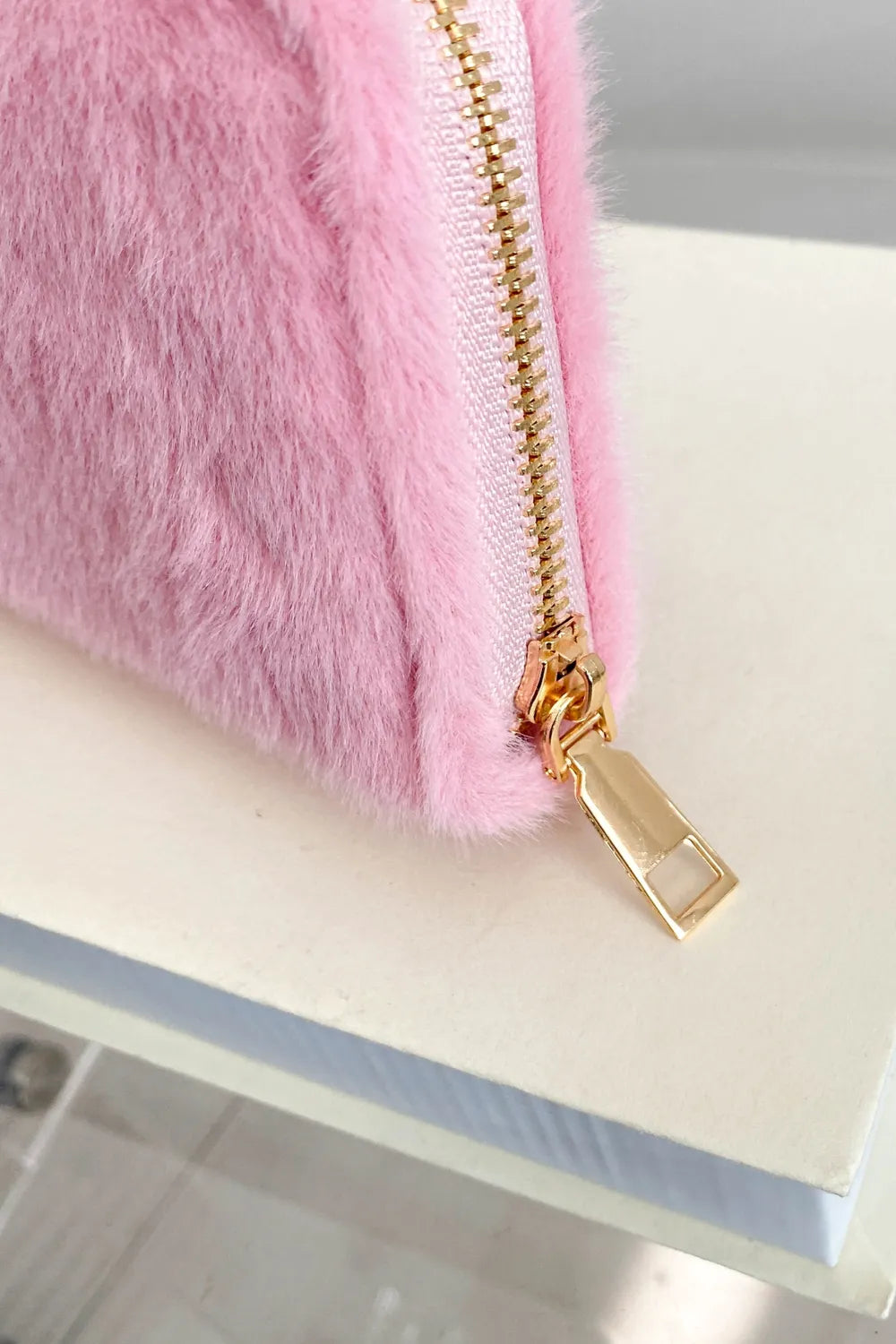 Solid Color Fluff Rectangle Wallet Easy Apparels