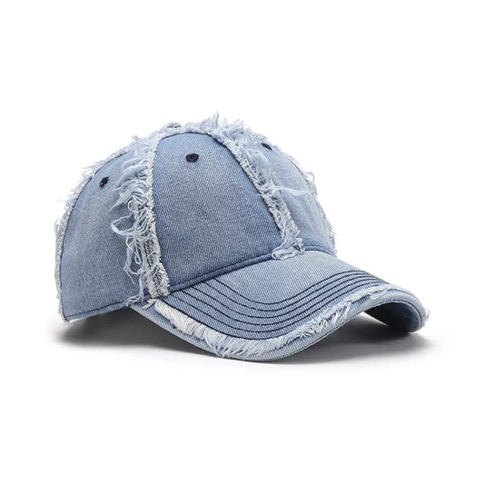 Raw Hem Cotton Baseball Cap Light One Size Easy Apparels