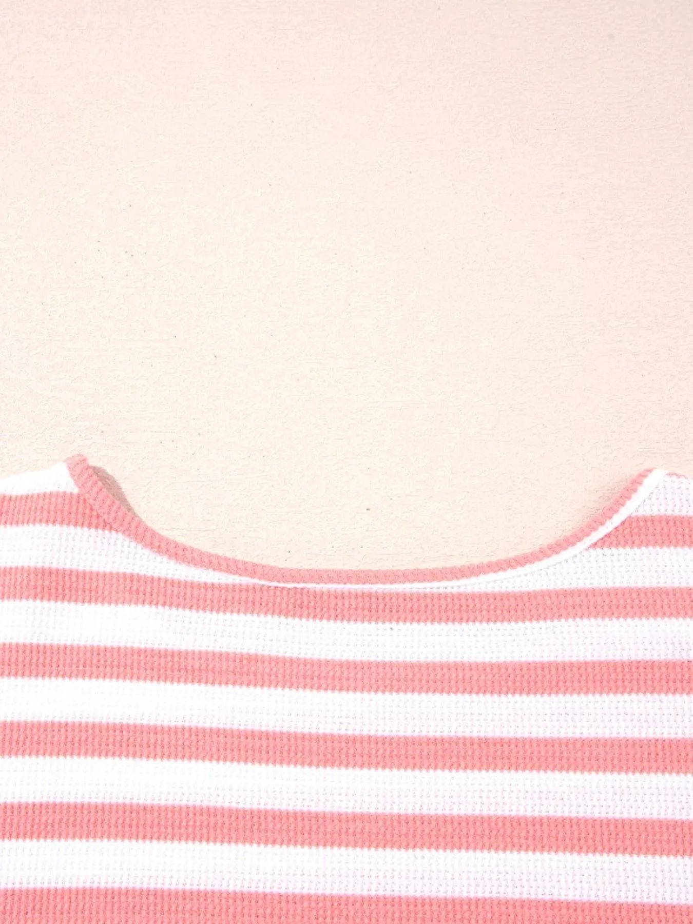 Trendsi Striped Long Sleeve Ribbed Blouse