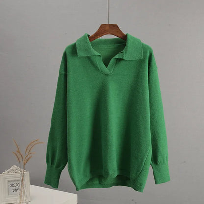 Johnny Collar Long Sleeve Top and Pants Sweater Set Easy Apparels