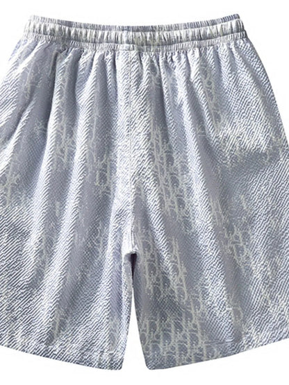 Men's Plus Size Abstract Print Drawstring Shorts Easy Apparels
