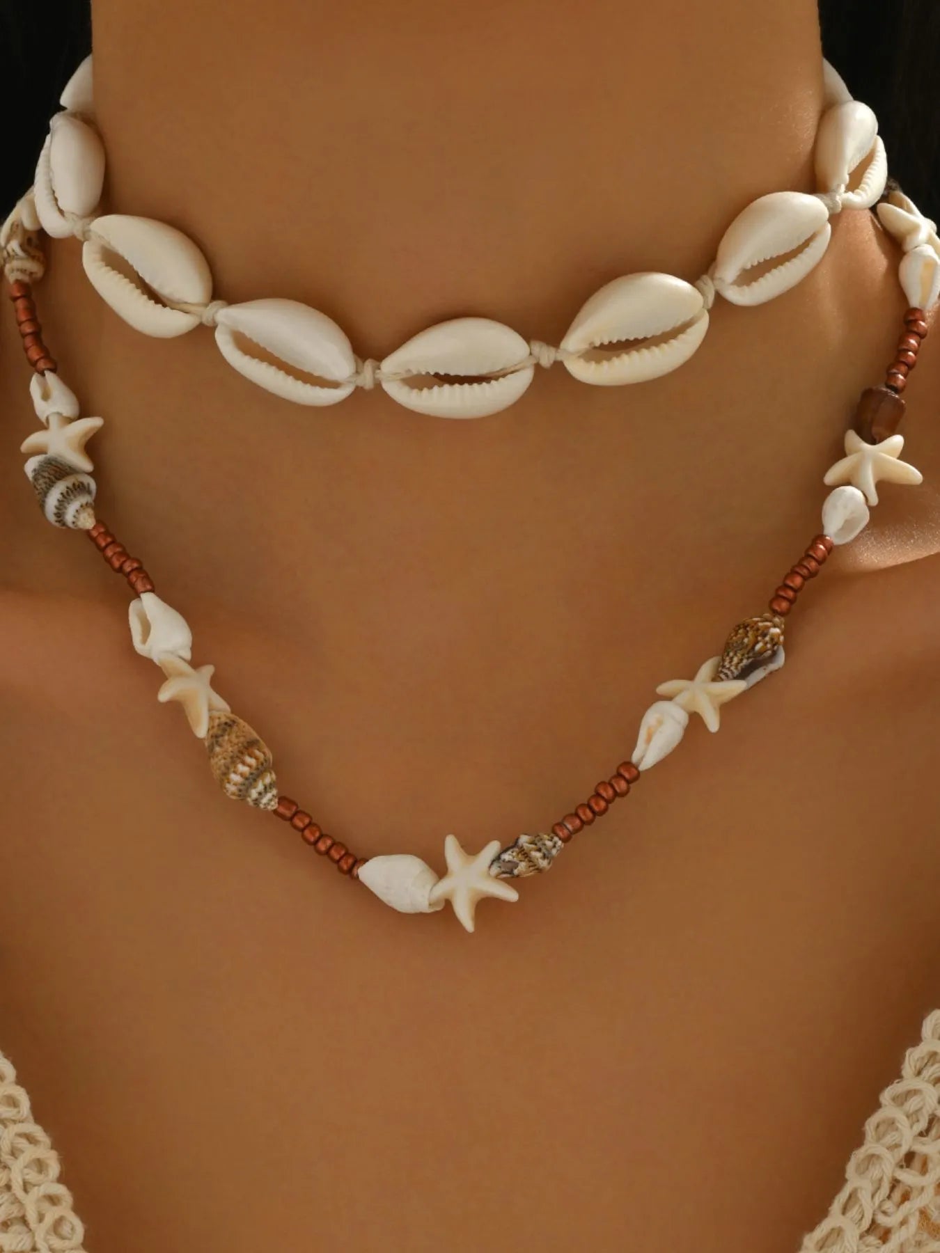 2 Piece Shell Charm Necklace Easy Apparels