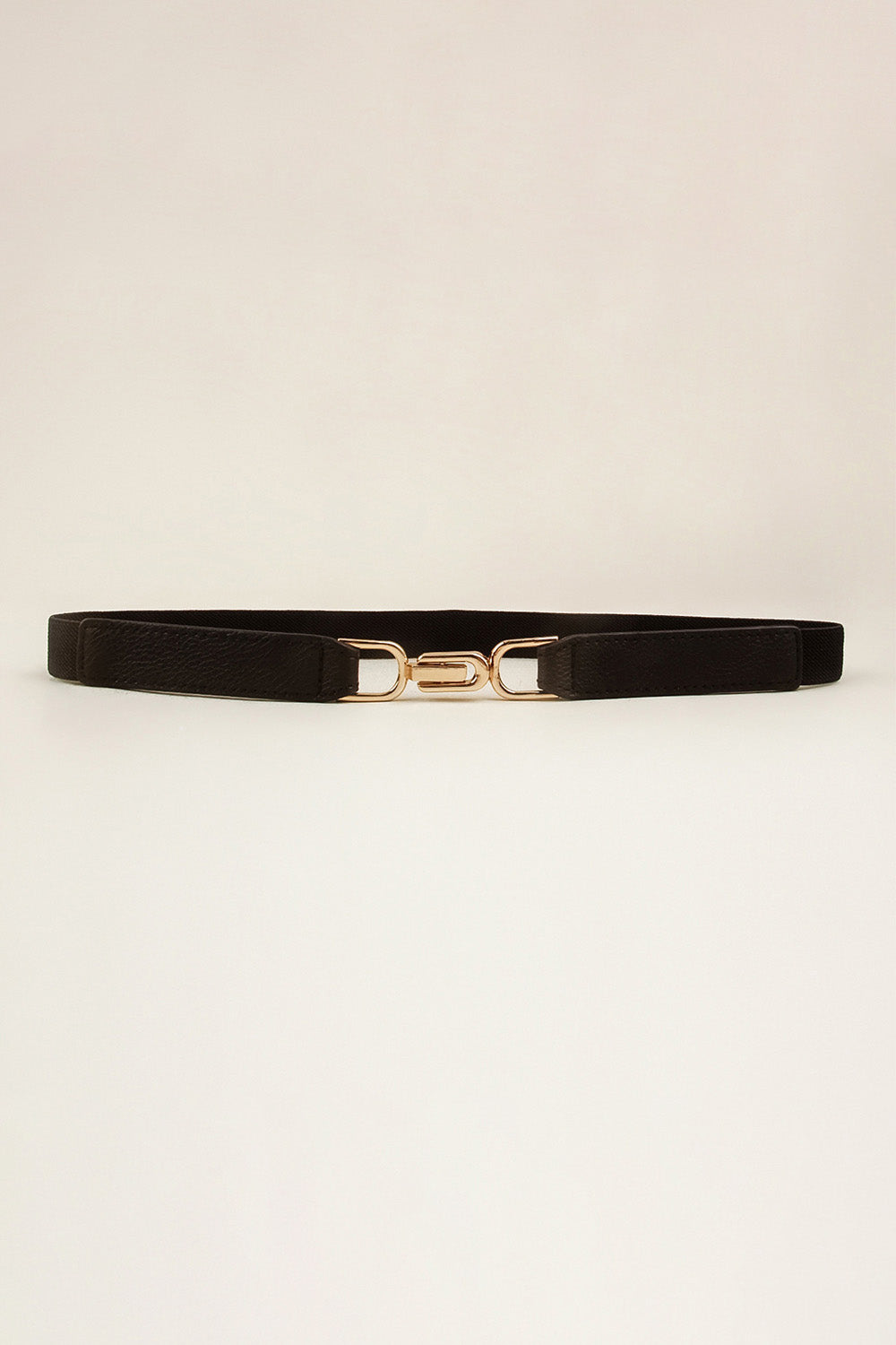 Alloy Buckle Elastic Belt Black One Size Easy Apparels