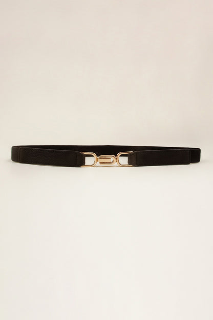 Alloy Buckle Elastic Belt Black One Size Easy Apparels