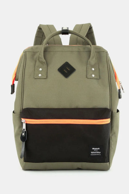 Himawari Contrast Waterproof Backpack Bag with Reinforced Edges Green One Size Easy Apparels