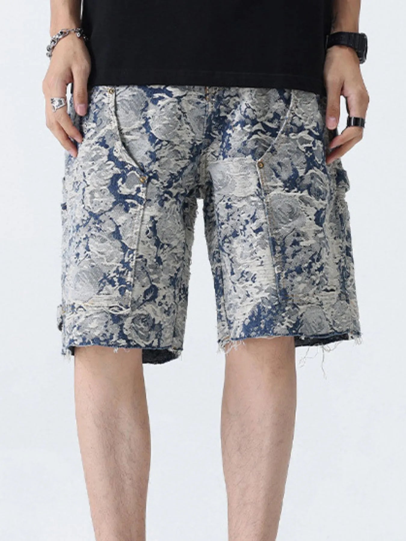 Men's Loose Fit Denim Shorts with Pockets Easy Apparels