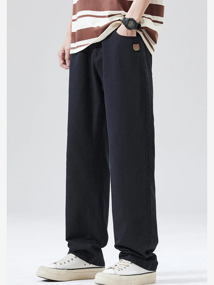 Men's Full Size Wide Leg Pants Plus Size Black Easy Apparels