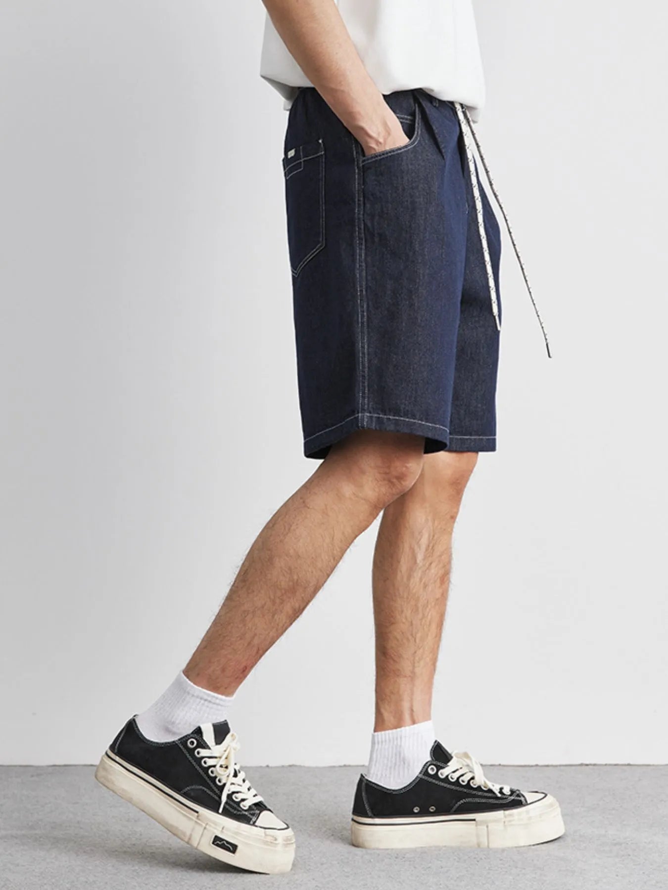 Men's Plus Size Pocketed Denim Shorts Easy Apparels