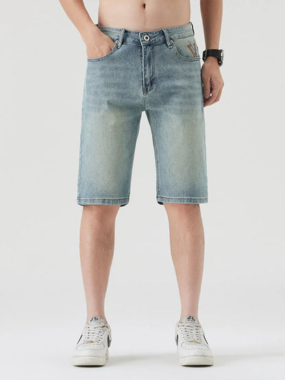 Men's Pocketed Wash Casual Denim Shorts Easy Apparels
