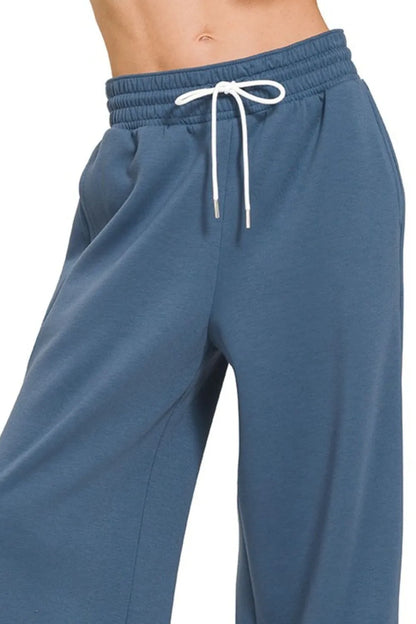 Zenana Scuba Drawstring Pants Easy Apparels