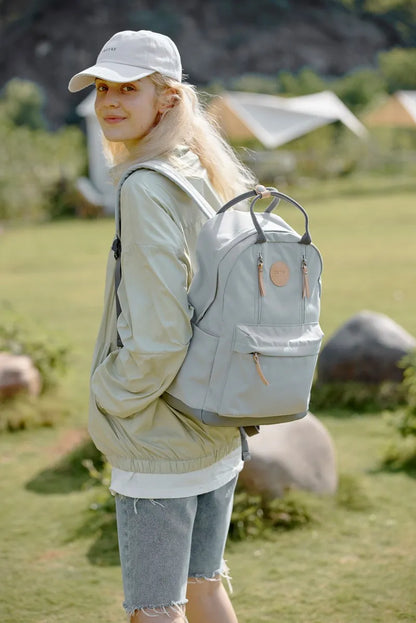 Himawari Waterproof Backpack Bag with Multilayer Pockets Light Gray One Size Easy Apparels