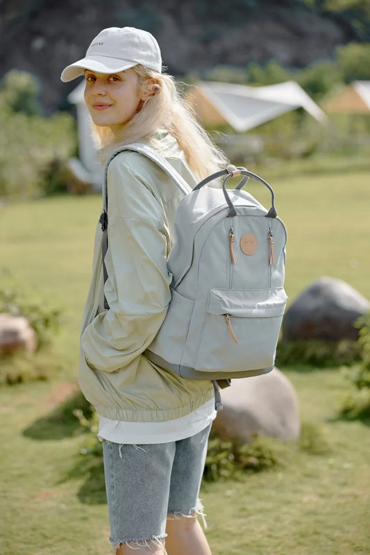Himawari Waterproof Backpack Bag with Multilayer Pockets Light Gray One Size Easy Apparels