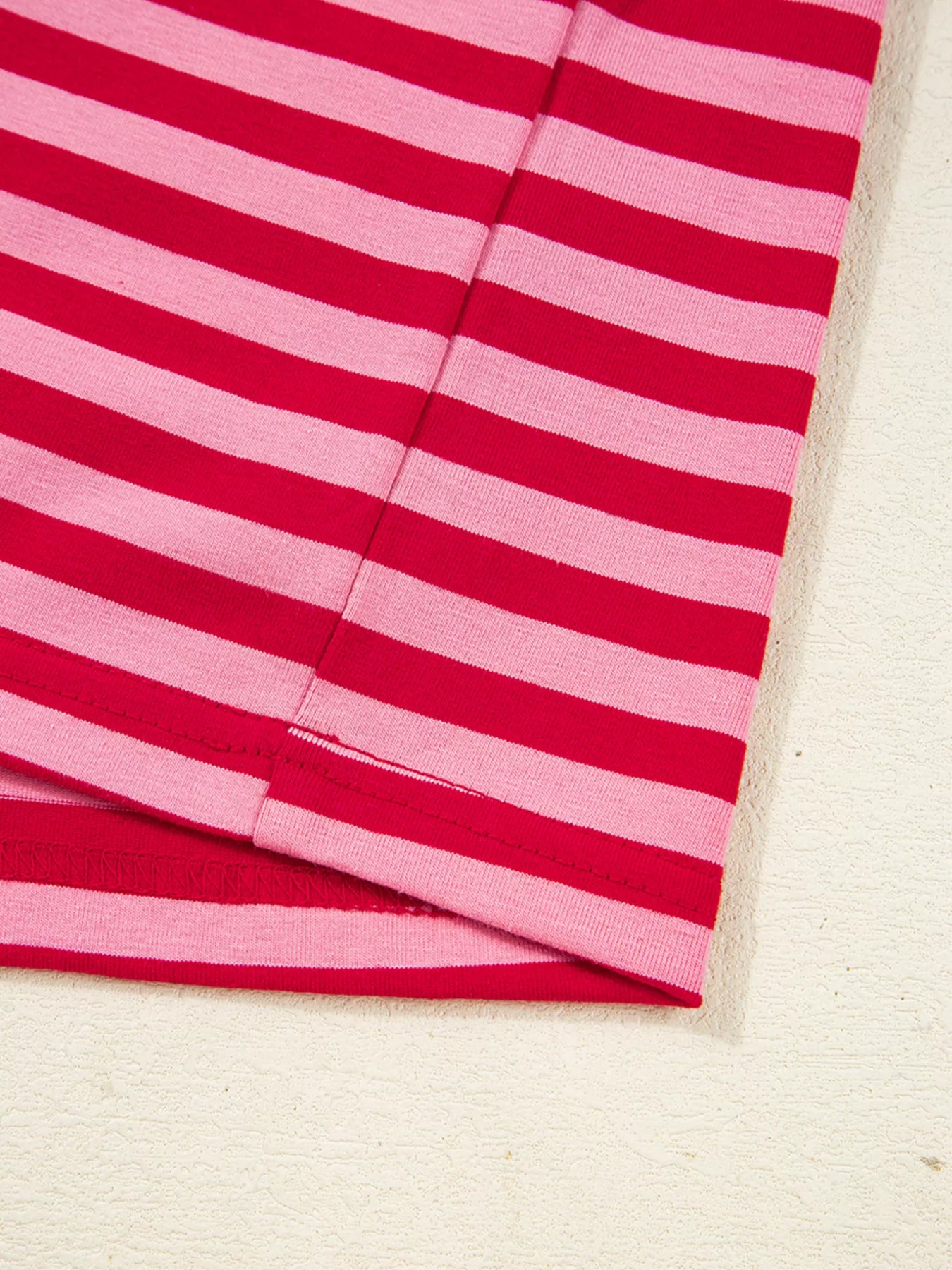 Trendsi Striped Drop Shoulder V Neck Top