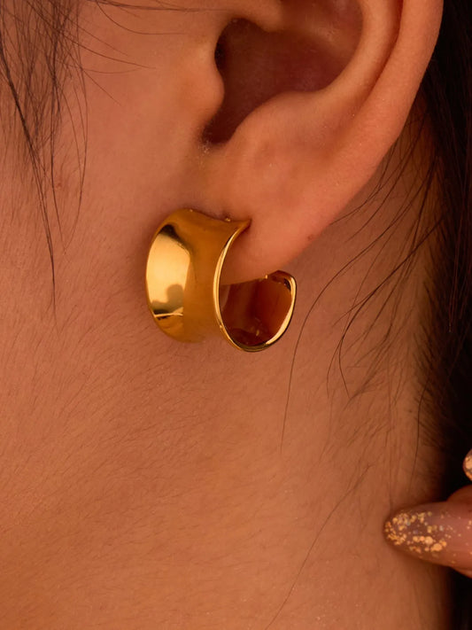 18K Gold-Plated Stainless Steel Geometric Earrings TypeA One Size Easy Apparels