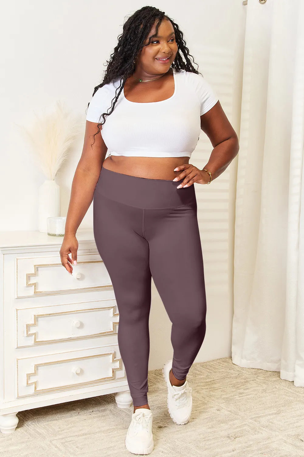 Double Take Wide Waistband Sports Leggings Easy Apparels