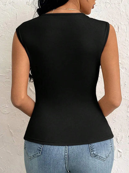 Trendsi Slit Asymmetrical Tank Top