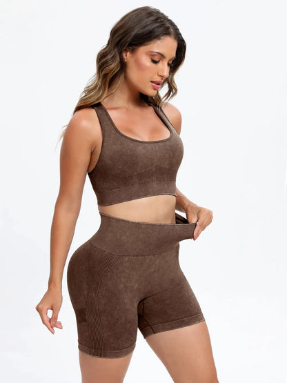 Scoop Neck Wide Strap Top and Shorts Active Set Easy Apparels