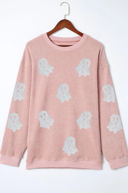 Trendsi Ghost Round Neck Oversized Sweatshirt