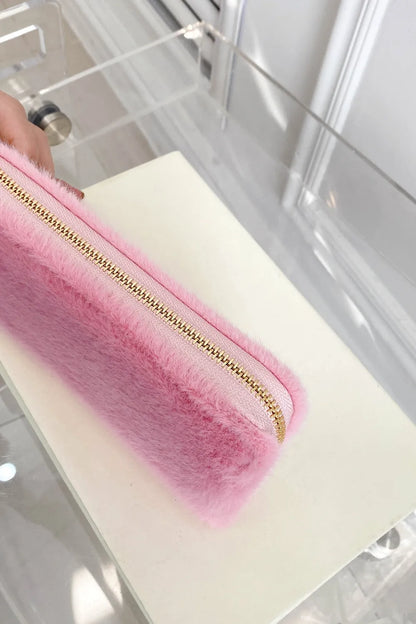 Solid Color Fluff Rectangle Wallet Easy Apparels
