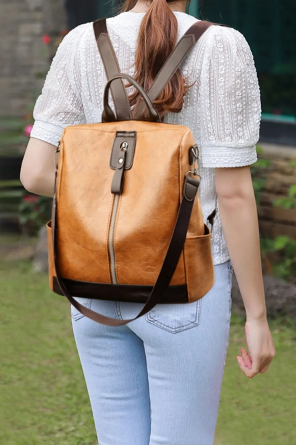 PU Leather Large Backpack Bag Easy Apparels