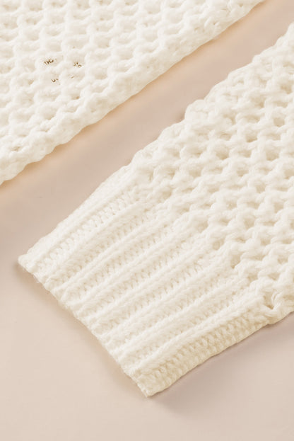 Openwork Lace-Up Hooded Sweater Easy Apparels