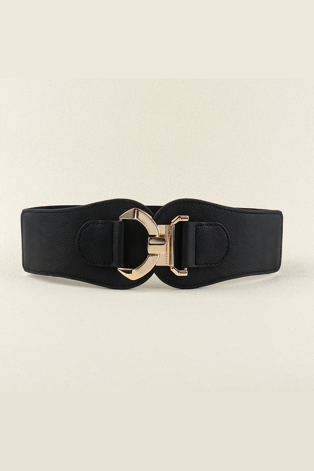Alloy Buckle Elastic Belt Black One Size Easy Apparels