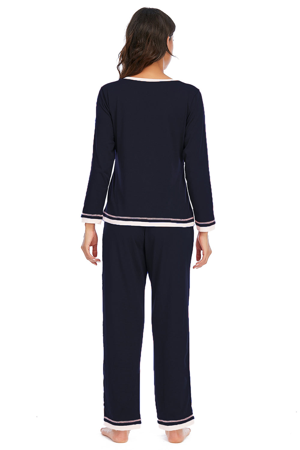 V-Neck Top and Pants Lounge Set Easy Apparels