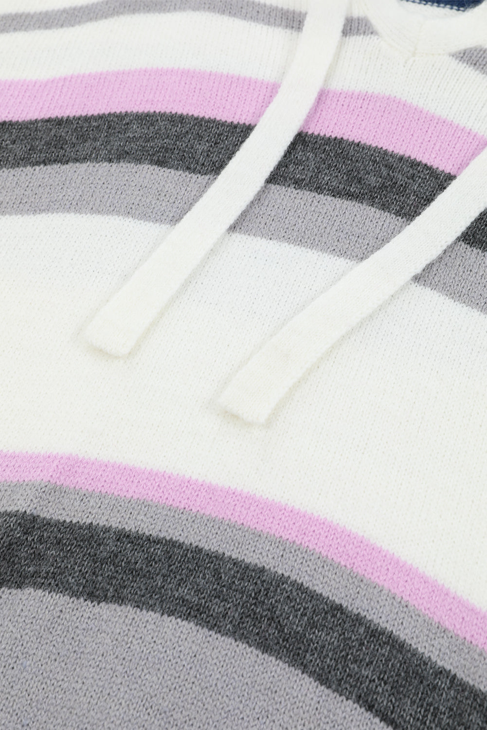 Plus Size Striped Long Sleeve Hooded Sweater Easy Apparels