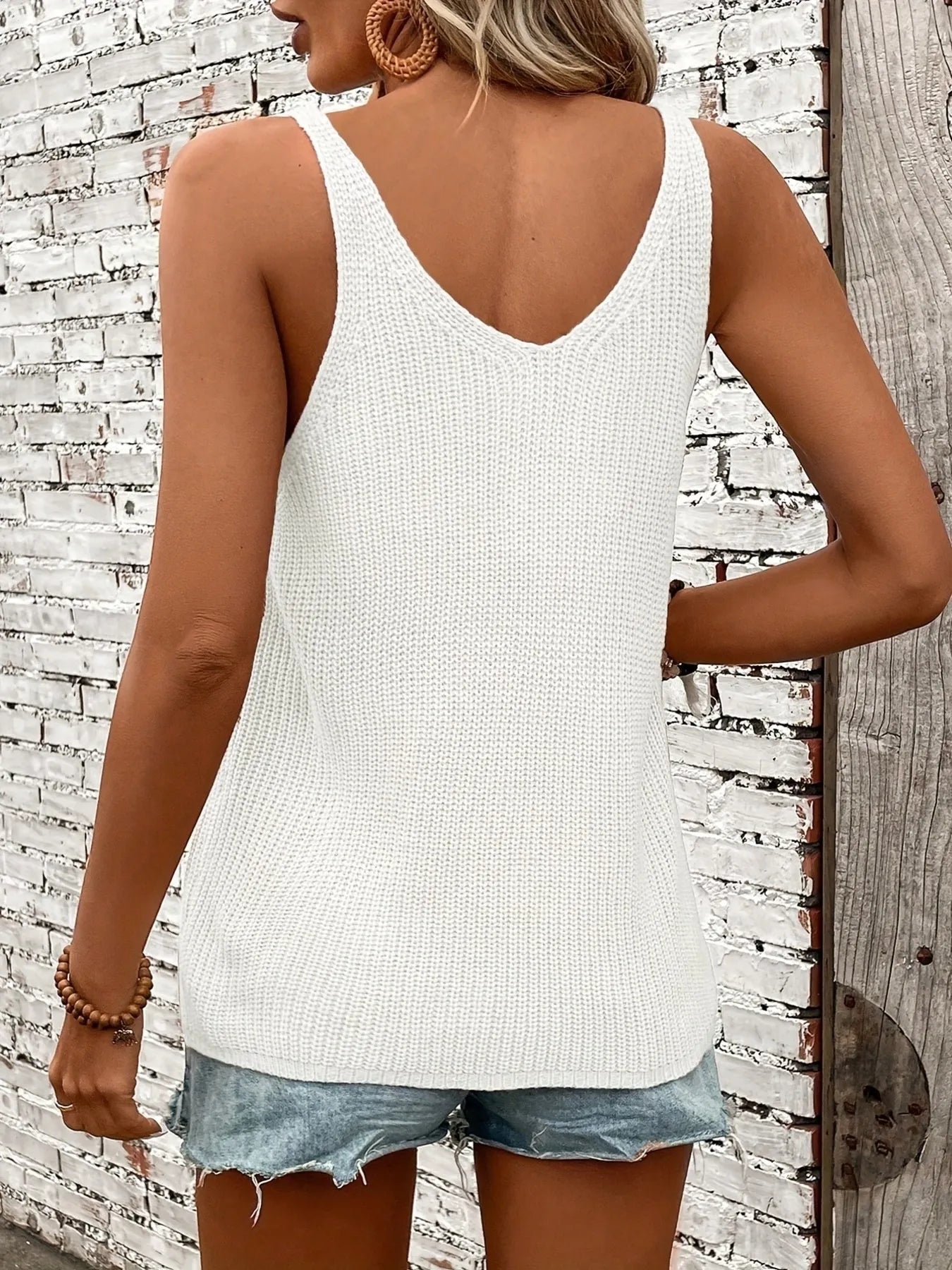 Trendsi Basic Style V-Neck Knit Cami