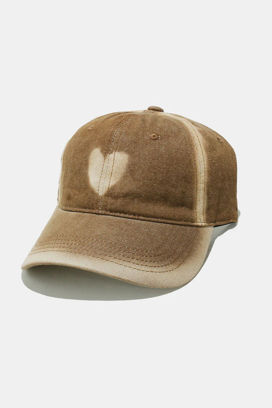 Heart Cotton Baseball Cap Caramel One Size Easy Apparels