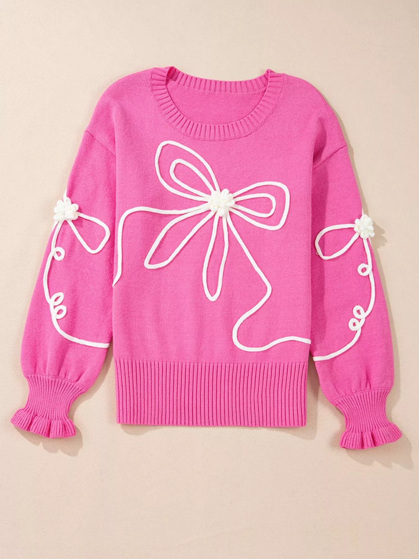 Trendsi Ribbed Hem Long Sleeve Sweater