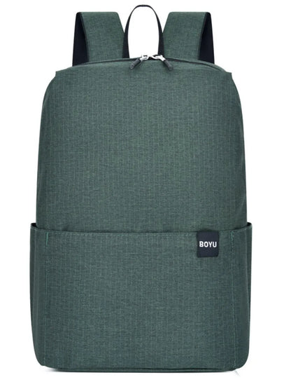 Solid Color Nylon Backpack Bag Army Green One Size Easy Apparels