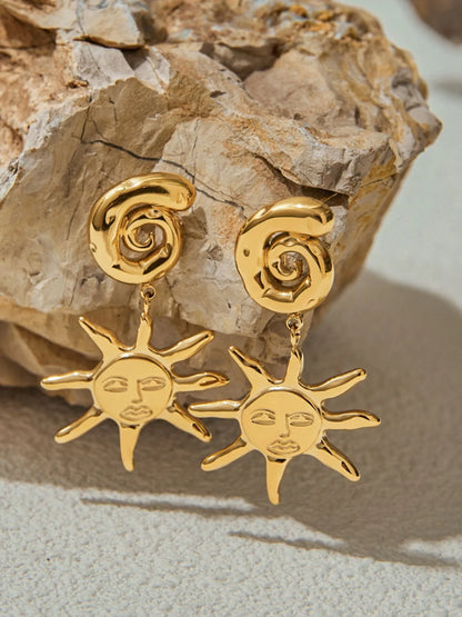 18K Gold-Plated Sun Drop Earrings Easy Apparels