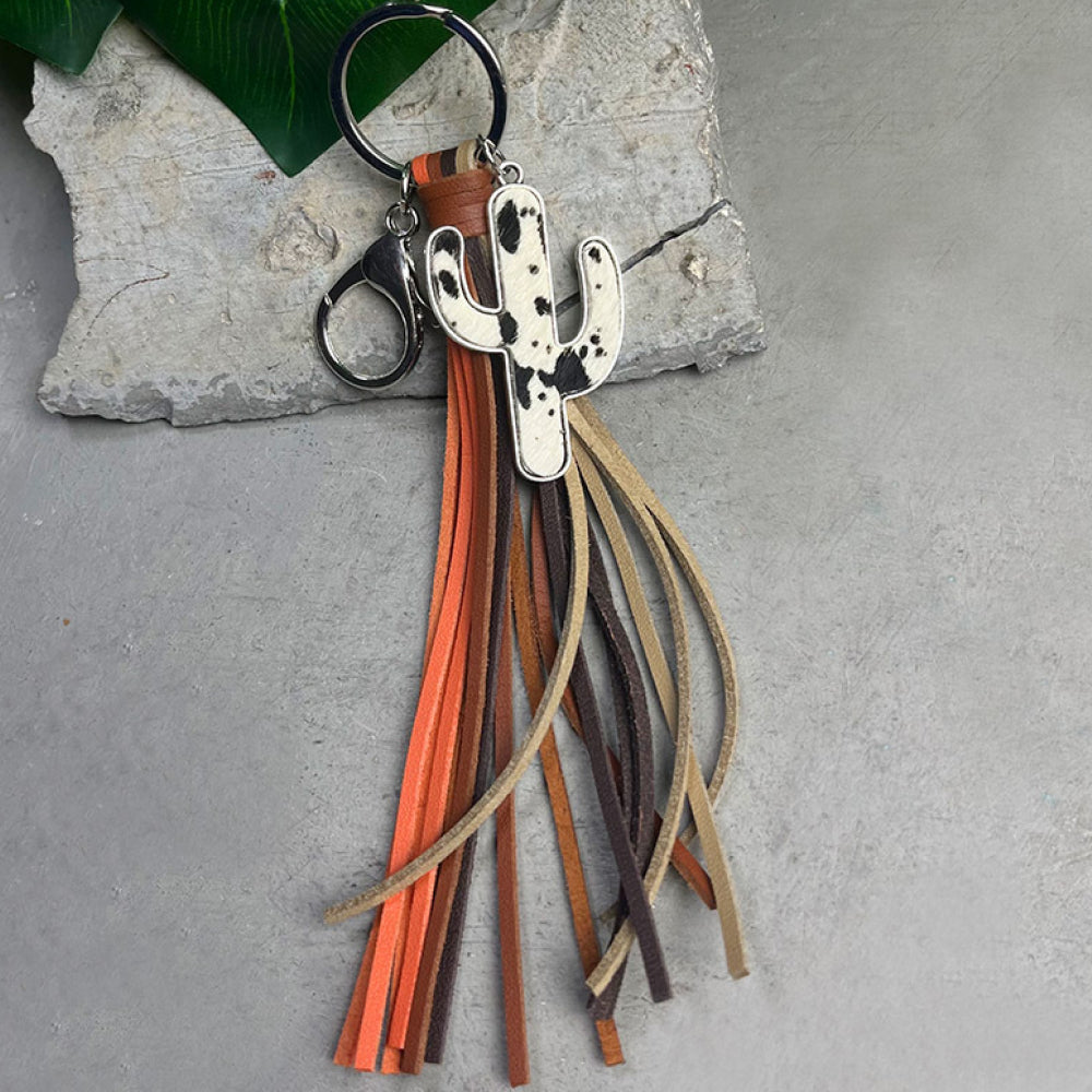 Cactus Keychain with Tassel Style D One Size Easy Apparels